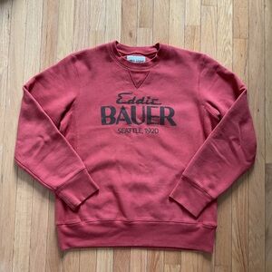 Eddie Bauer Men’s Crew Neck Red Logo Graphic Casual Outdoor Seattle 1920 Large